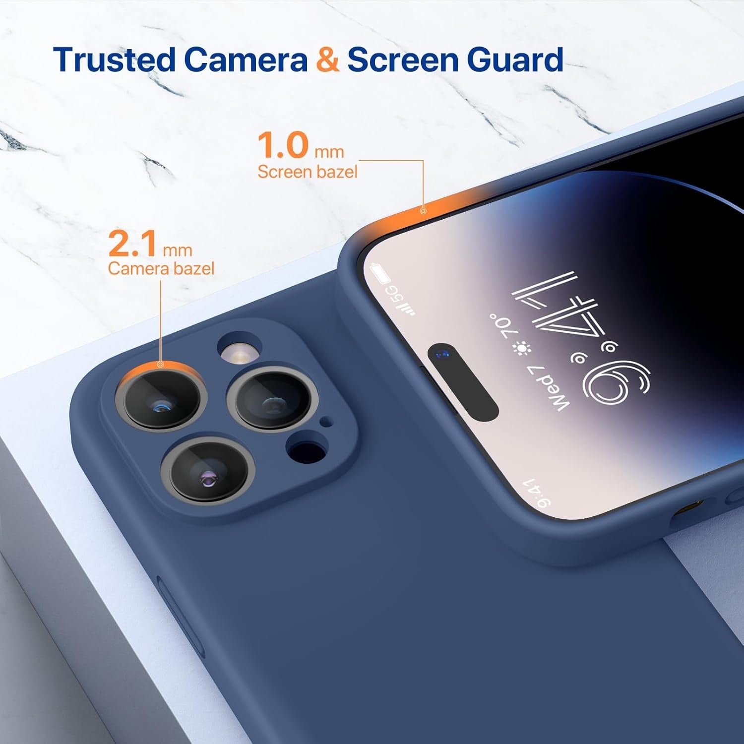 Liquid Silicone Case for iPhone 14 Pro - Dark Blue