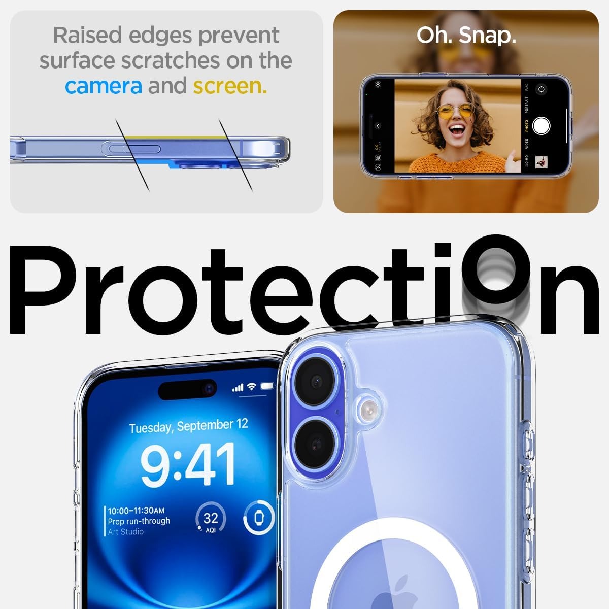 Brandson iPhone 16 Plus Case | Ultra Hybrid MagFit Clear Cover | Anti-Yellowing Shockproof | MagSafe Compatible