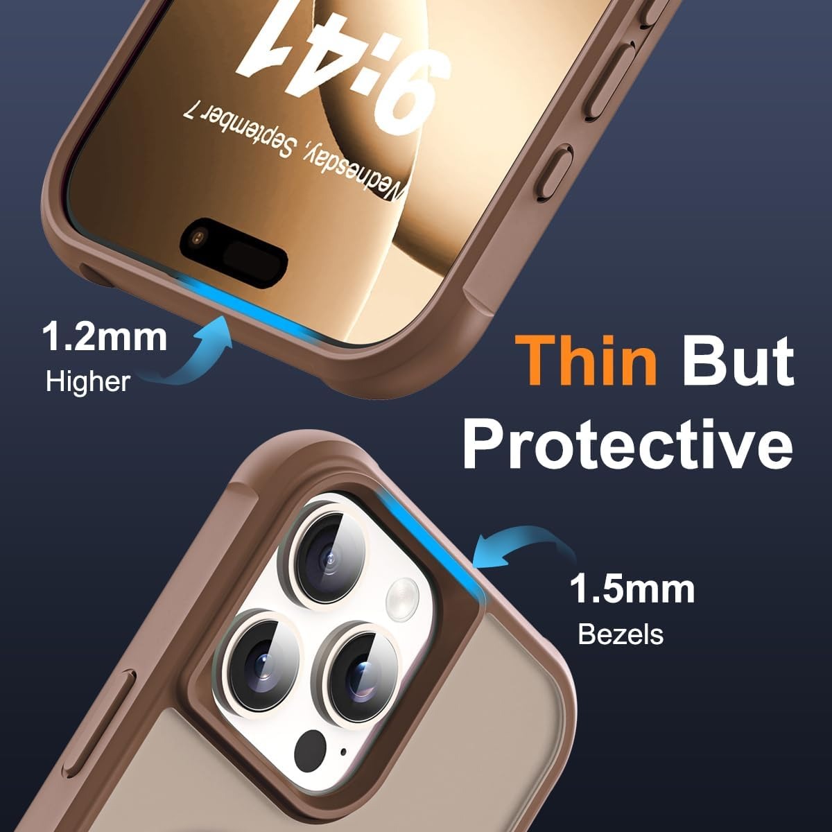 Brandson Compatible iPhone 16 Pro Max Case 🖤 Invisible Magnetic O-Ring Stand | Military-Grade Translucent Case | MagSafe Compatible | Great Grip Feeling