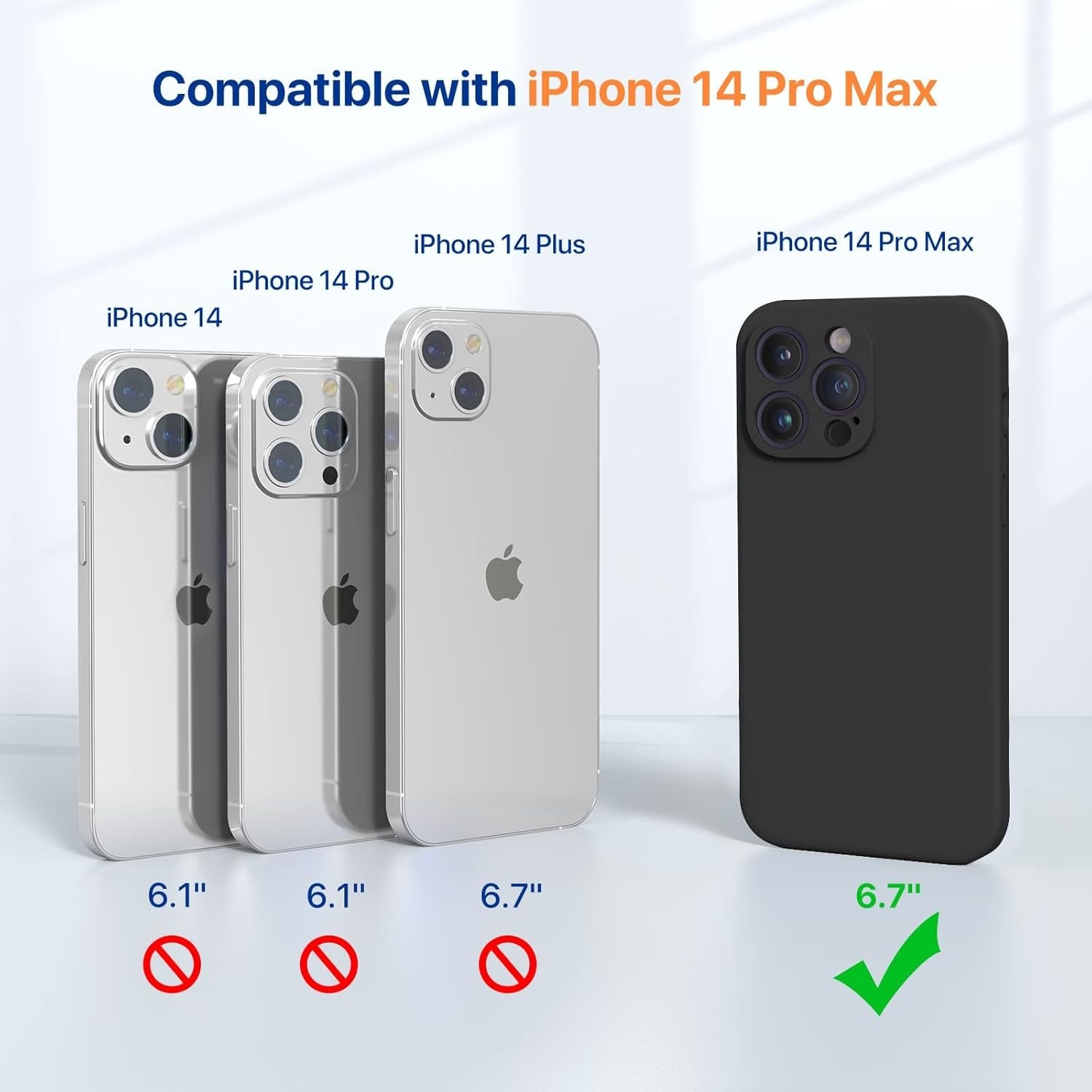 Liquid Silicone Case for iPhone 12 Pro Max – Soft Microfiber Lining, Shockproof Drop Protection, Anti-Scratch Rubber Gel Phone Cover – Black