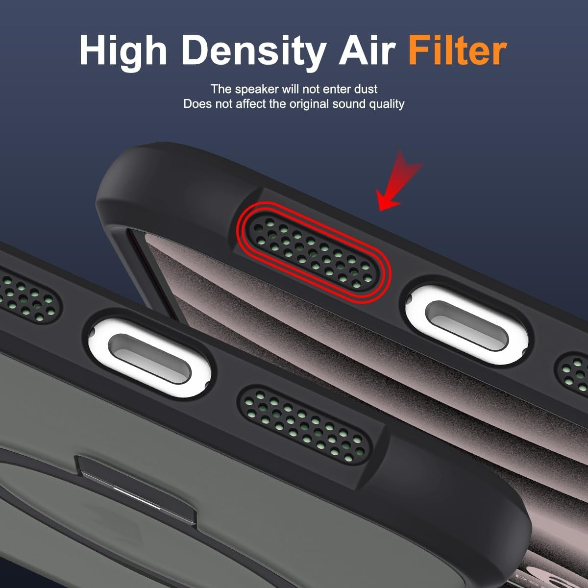 iPhone 16 Plus Case with Invisible Magnetic O-Ring Stand | Military-Grade Shockproof Translucent Back | MagSafe Compatible | Great Grip | Black (6.7”)