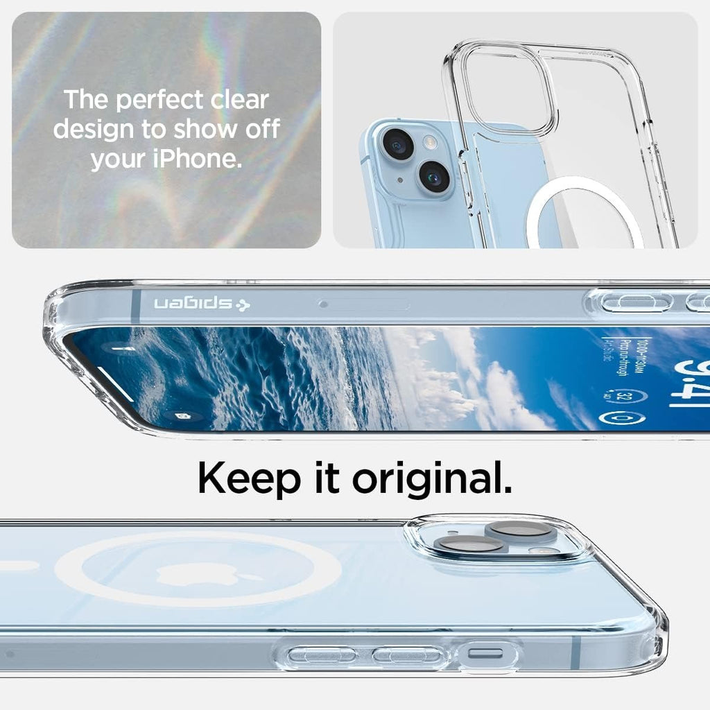 Brandson iPhone 14 Case | Ultra Hybrid MagFit Clear Cover | Anti-Yellowing | Shockproof Transparent | MagSafe Compatible