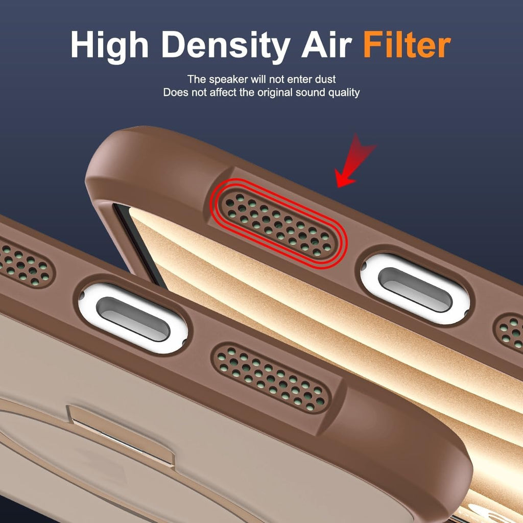 Brandson Compatible iPhone 16 Plus Case 🖤 Invisible Magnetic O-Ring Stand | Military-Grade Translucent Case | MagSafe Compatible | Great Grip Feeling