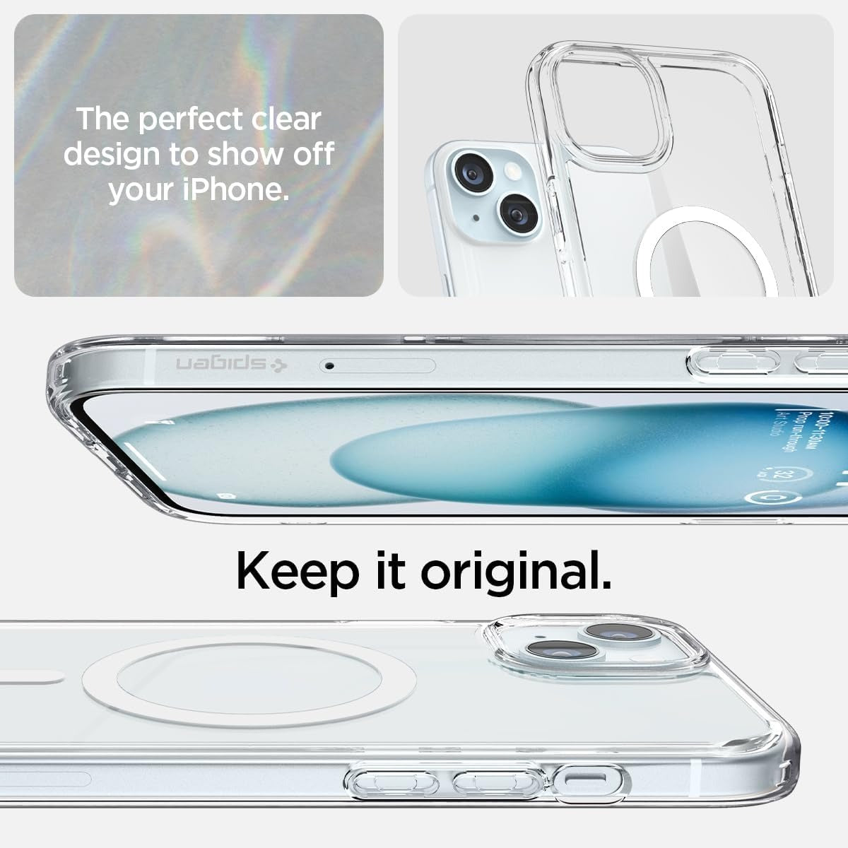 Brandson iPhone 15 Plus Case | Ultra Hybrid MagFit Clear Cover | Anti-Yellowing | Shockproof Transparent | MagSafe Compatible