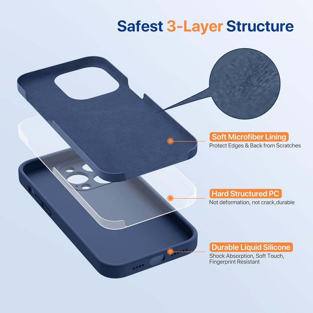 Liquid Silicone Case for iPhone 14 Pro - Dark Blue