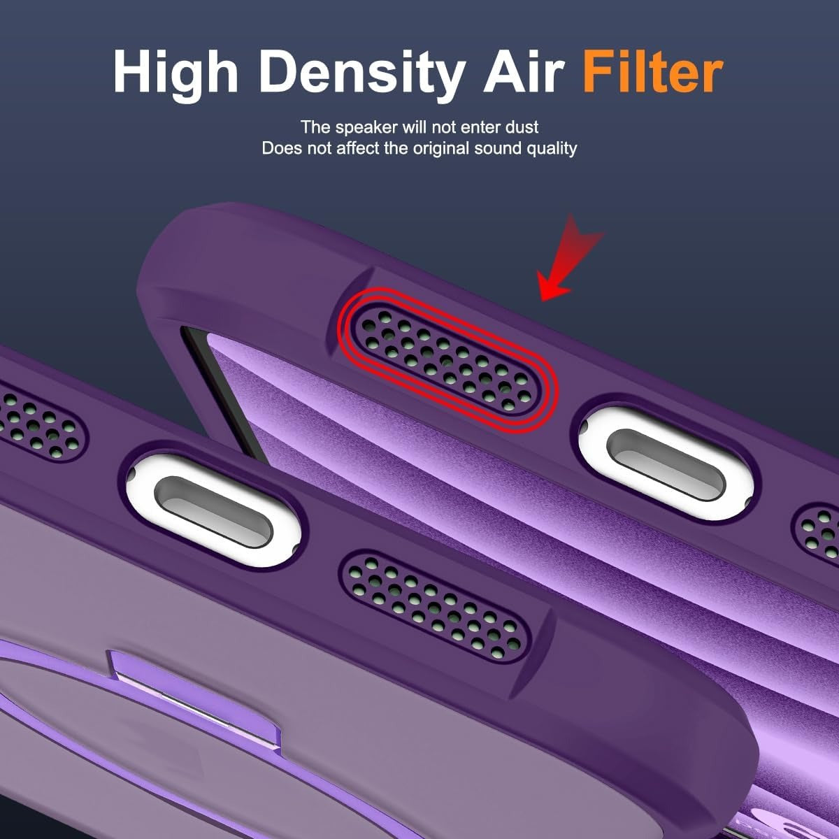 MagSafe Compatible Case for iPhone 16 (6.1") | Invisible Magnetic O-Ring Stand | Military-Grade Translucent Shockproof Cover – Purple