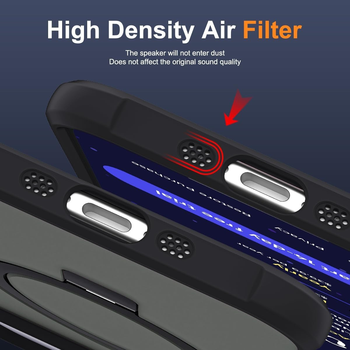 iPhone 17 Air Case with Invisible Magnetic O-Ring Stand | Military-Grade Translucent Shockproof MagSafe Compatible Cover – Black (6.5”)