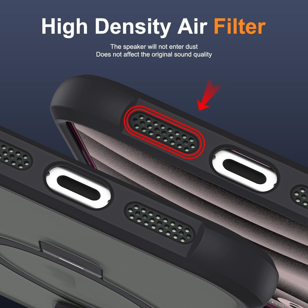 iPhone 16 Pro Max Case with Invisible Magnetic O-Ring Stand | Military-Grade Drop Protection | Translucent MagSafe Compatible Back Cover – Black