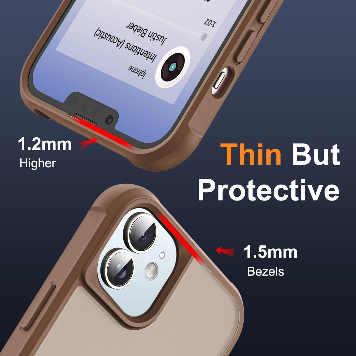 iPhone 12 & 12 Pro Magnetic O-Ring Stand Case | Translucent Shockproof Back Cover | MagSafe Compatible | Desert Brown | 6.1"