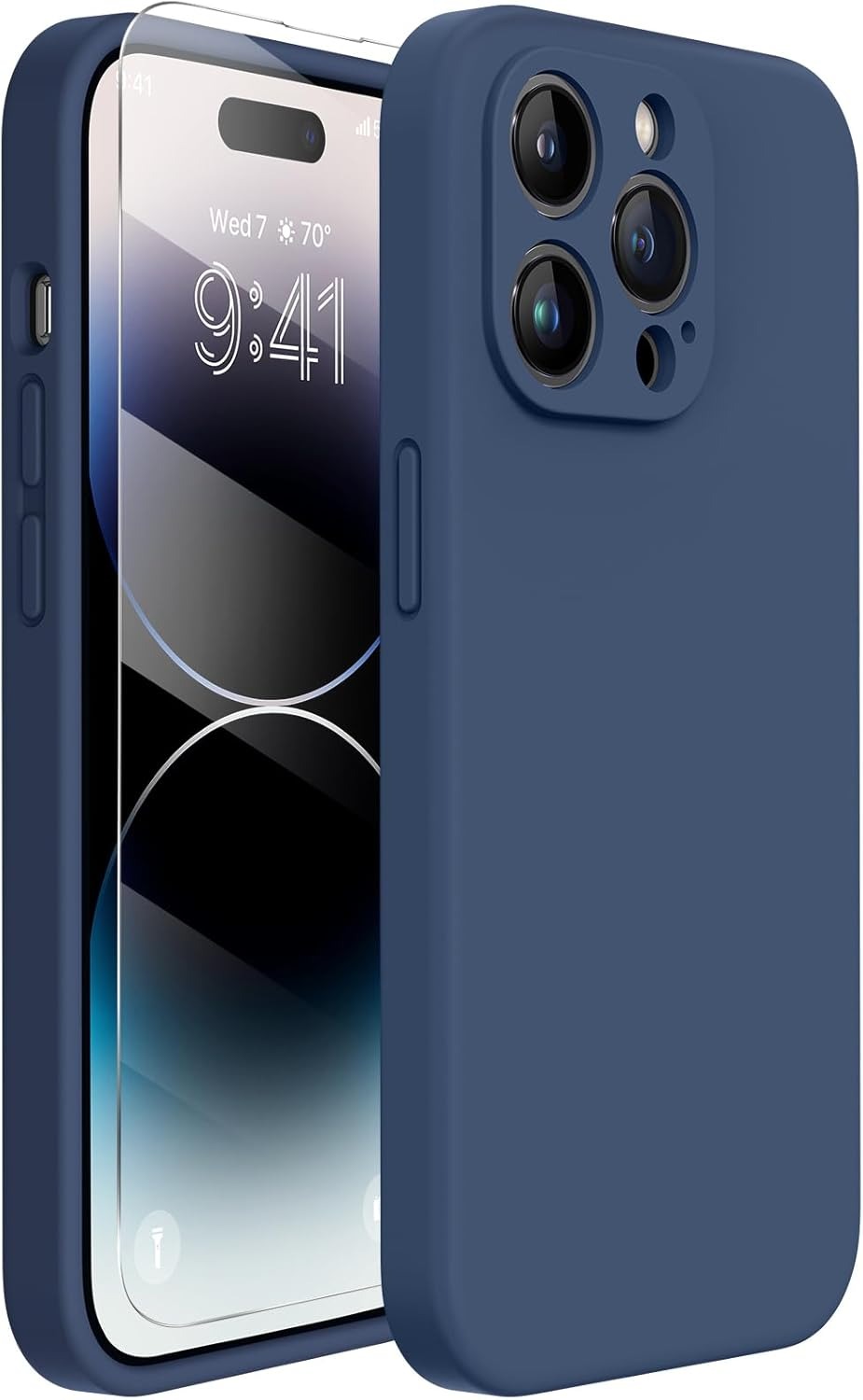 Liquid Silicone Case for iPhone 14 Pro - Dark Blue