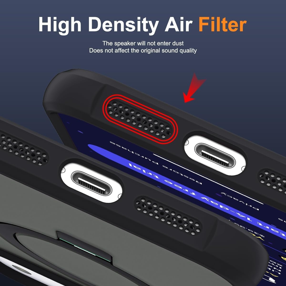 brandsn iPhone 17 Pro Max Case with Invisible Magnetic O-Ring Stand | Military-Grade Translucent MagSafe Compatible Shockproof Cover – Black (6.9”)