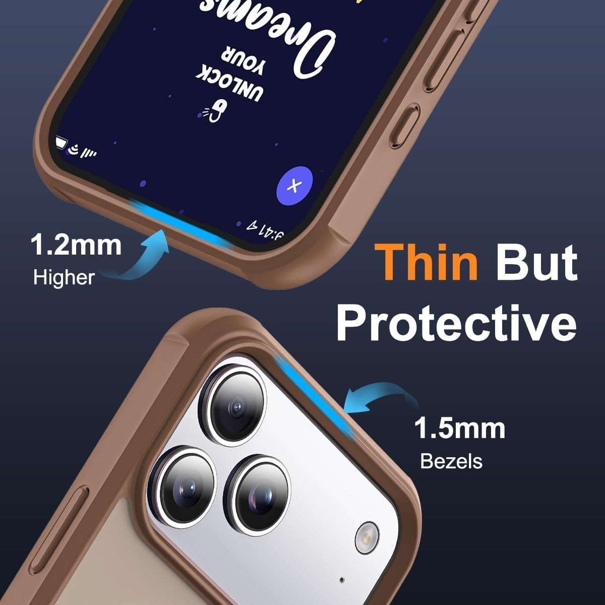 Brandson Compatible iPhone 17 Pro Max Case 🖤 Invisible Magnetic O-Ring Stand | Military-Grade Translucent Case | MagSafe Compatible | Great Grip Feeling
