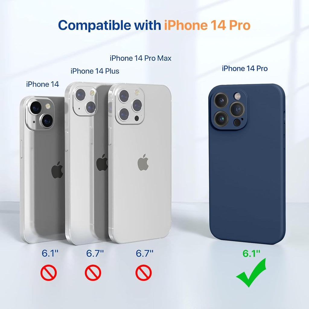 Liquid Silicone Case for iPhone 14 Pro - Dark Blue