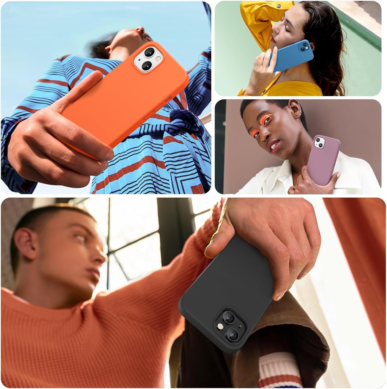 Liquid Silicone Shockproof Case for iPhone 13 | Soft Microfiber Lining | Anti-Scratch, Anti-Slip, Full Protection Phone Cover – Black