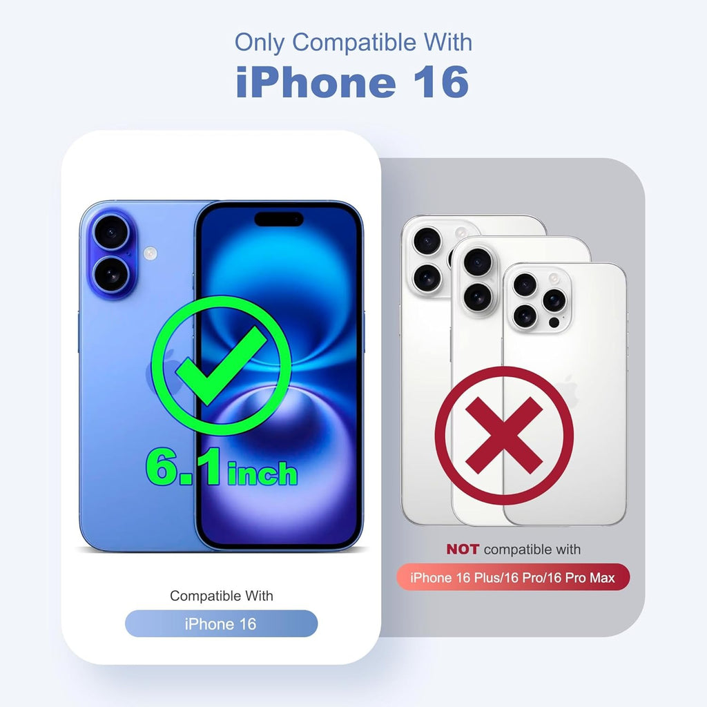 Brandson Compatible iPhone 16 Case 🖤 Invisible Magnetic O-Ring Stand | Military-Grade Translucent Case | MagSafe Compatible | Great Grip Feeling