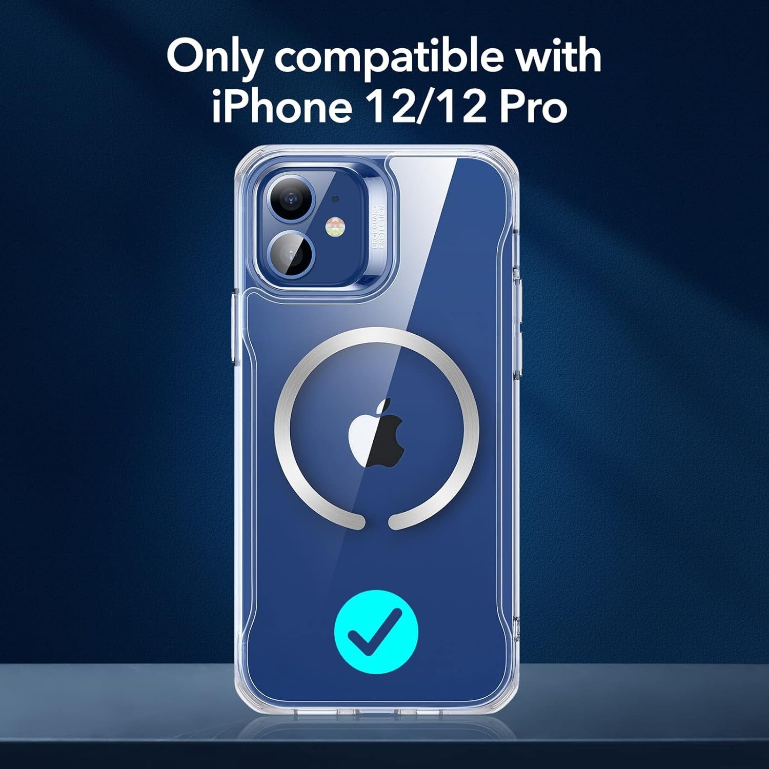 iPhone 12 / 12 Pro Case, Compatible with MagSafe, Clear Magnetic Protective Cover, Scratch-Resistant Back, Grippy Shockproof Frame