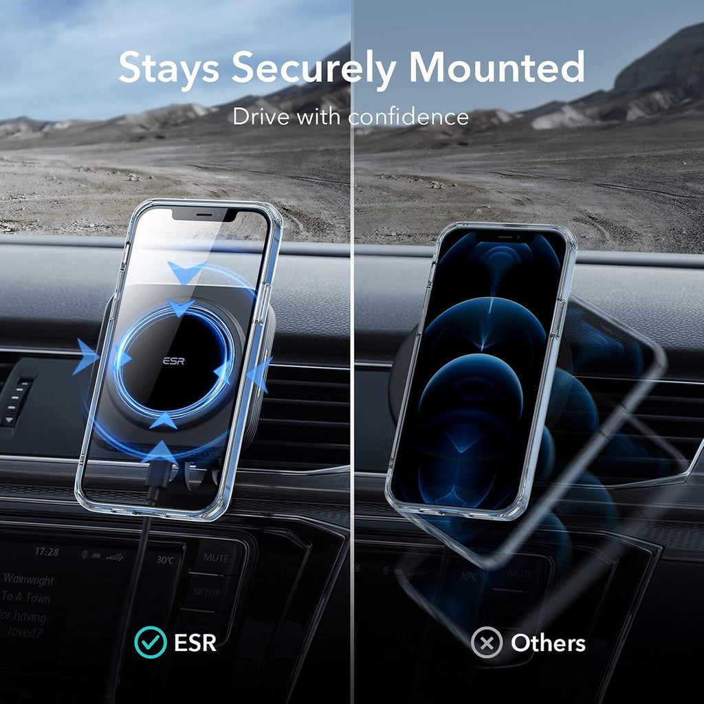 iPhone 12 Pro Max Case with MagSafe, Clear Magnetic Protective Cover, HaloLock Wireless Charging Compatible, Scratch-Resistant Back, Anti-Yellow & Grippy Frame