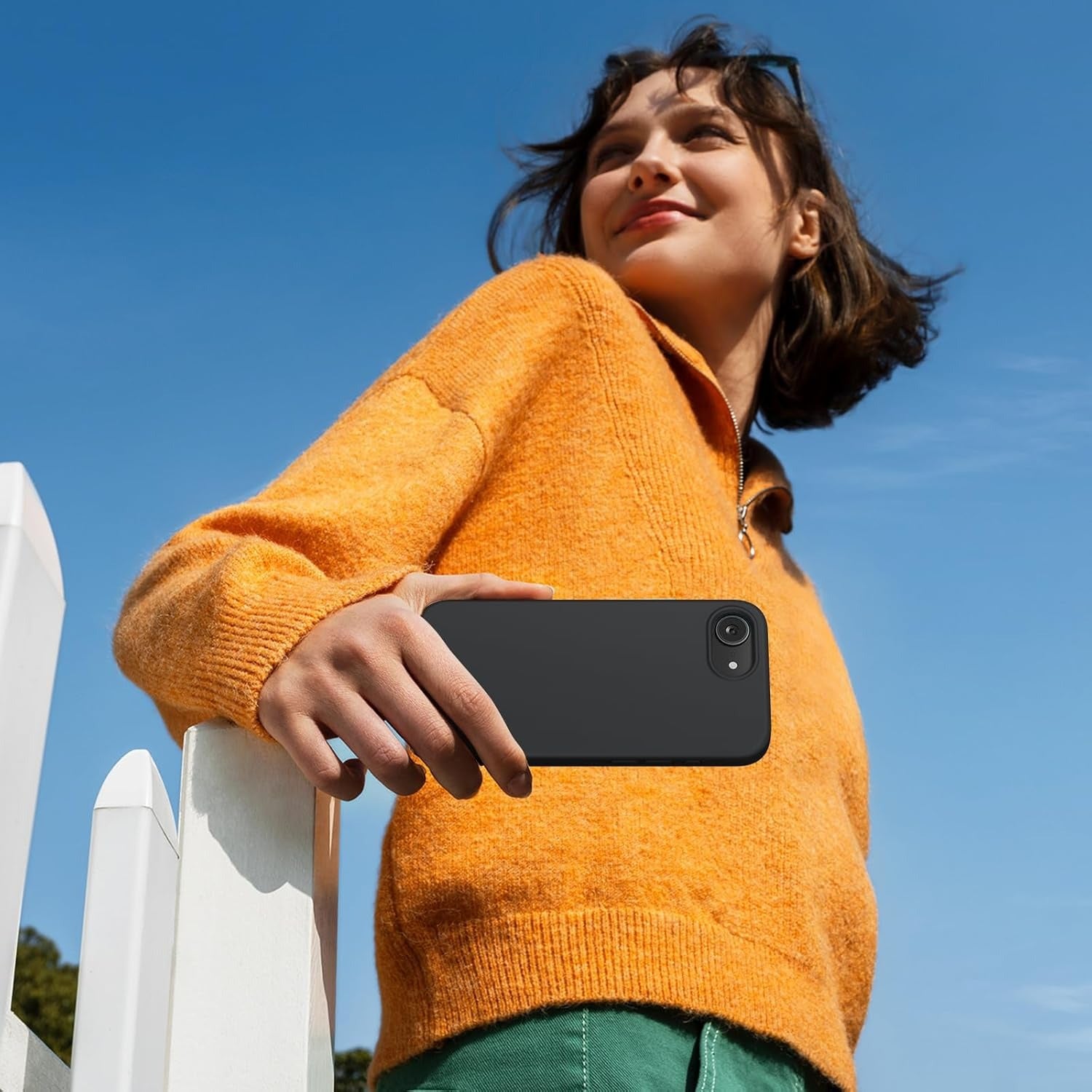 Miracase Liquid Silicone Case for iPhone 16e | Soft Microfiber Lining | Shockproof Gel Rubber Cover | Anti-Scratch Drop Protection Phone Case | Black