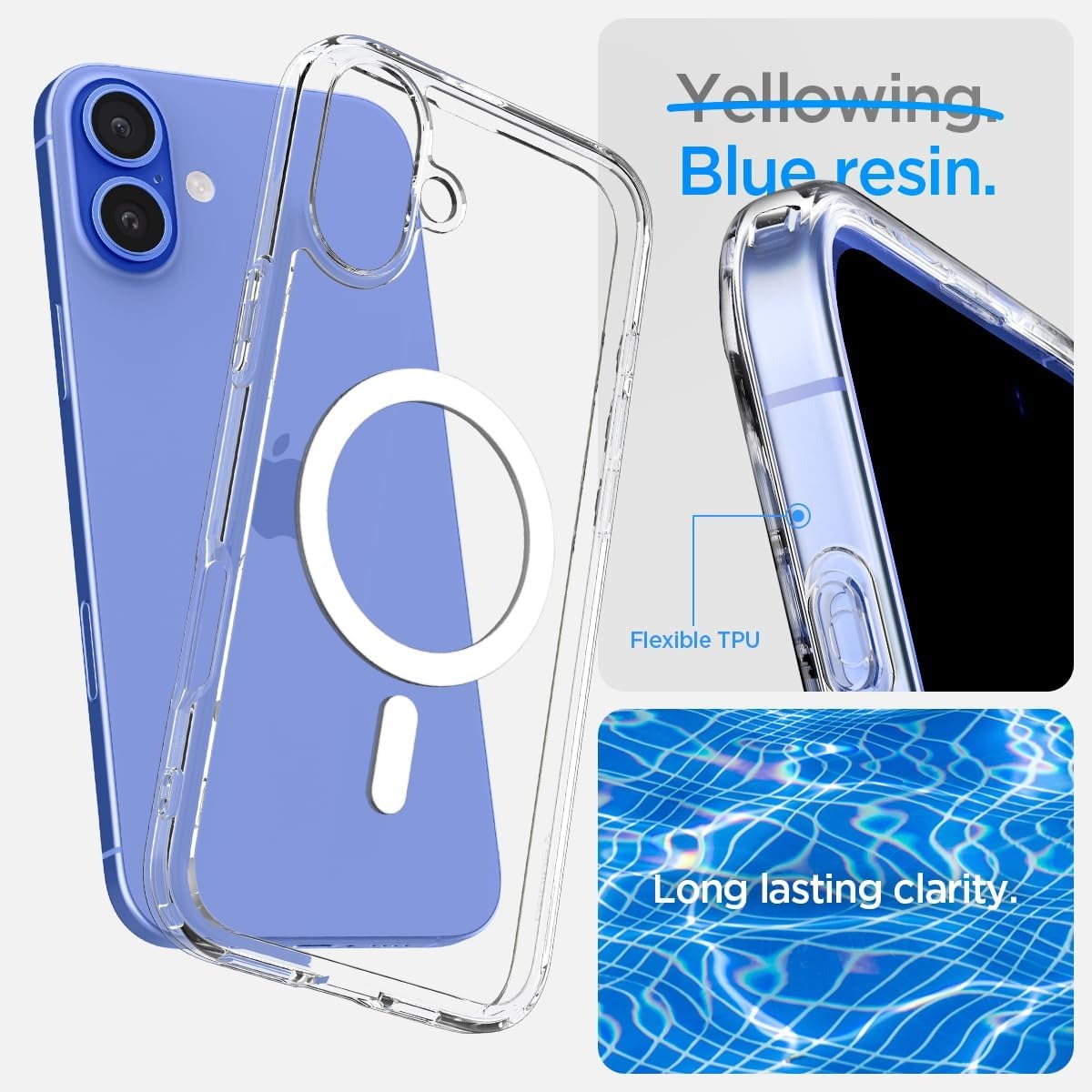 Brandson iPhone 16 Plus Case | Ultra Hybrid MagFit Clear Cover | Anti-Yellowing Shockproof | MagSafe Compatible