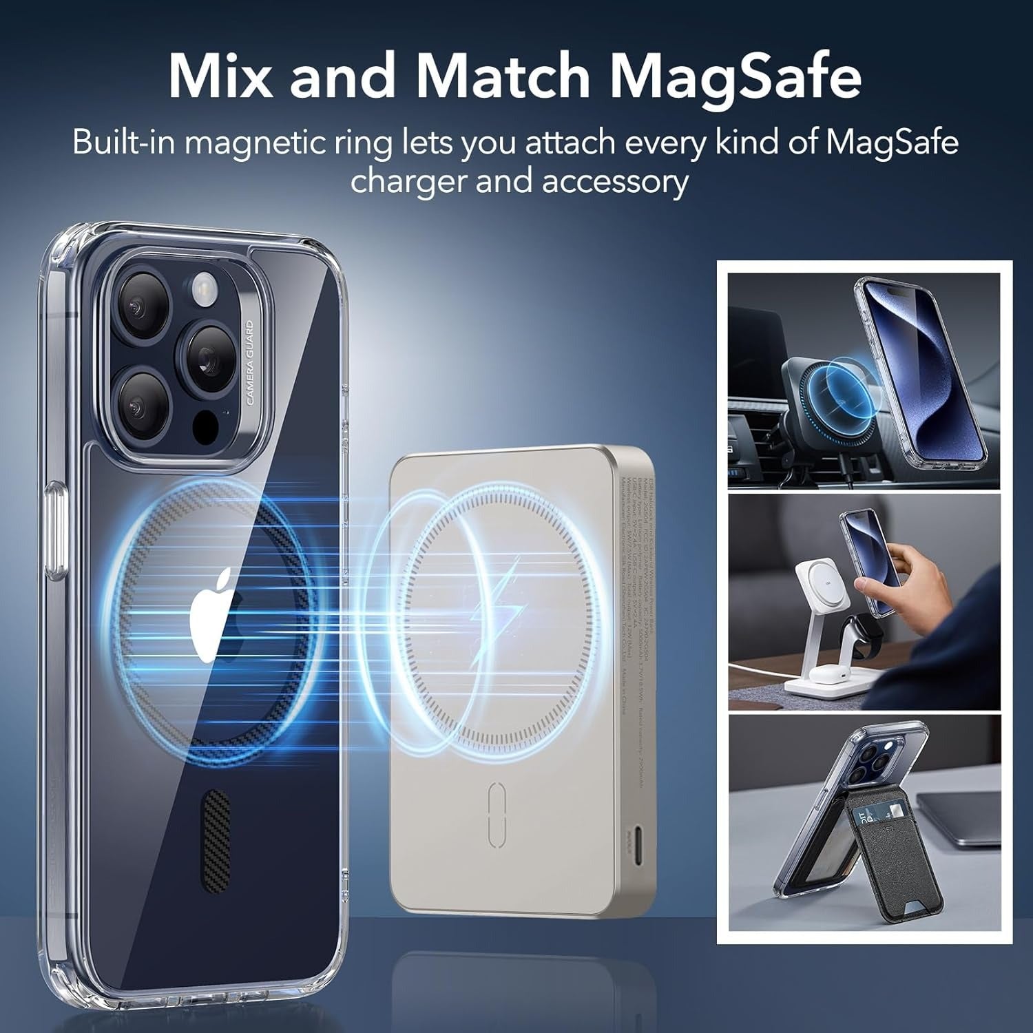 iPhone 15 Pro Case, Compatible with MagSafe, Military-Grade Protection, Yellowing Resistant, Scratch-Resistant Back, Magnetic Phone Case for iPhone 15 Pro – Classic Series, Carbon Fiber