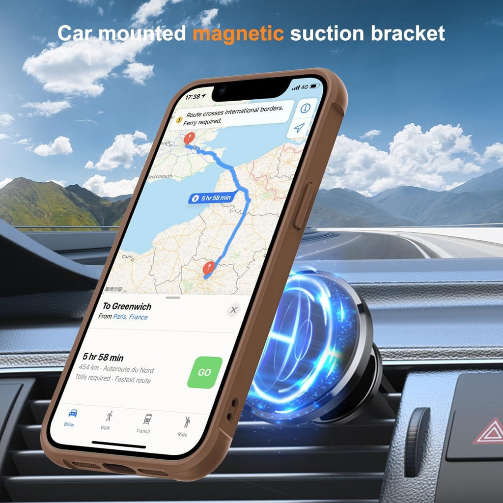 iPhone 13 Pro Magnetic O-Ring Stand Case | Military-Grade Translucent Shockproof Back Cover | MagSafe Compatible | 6.1" Black