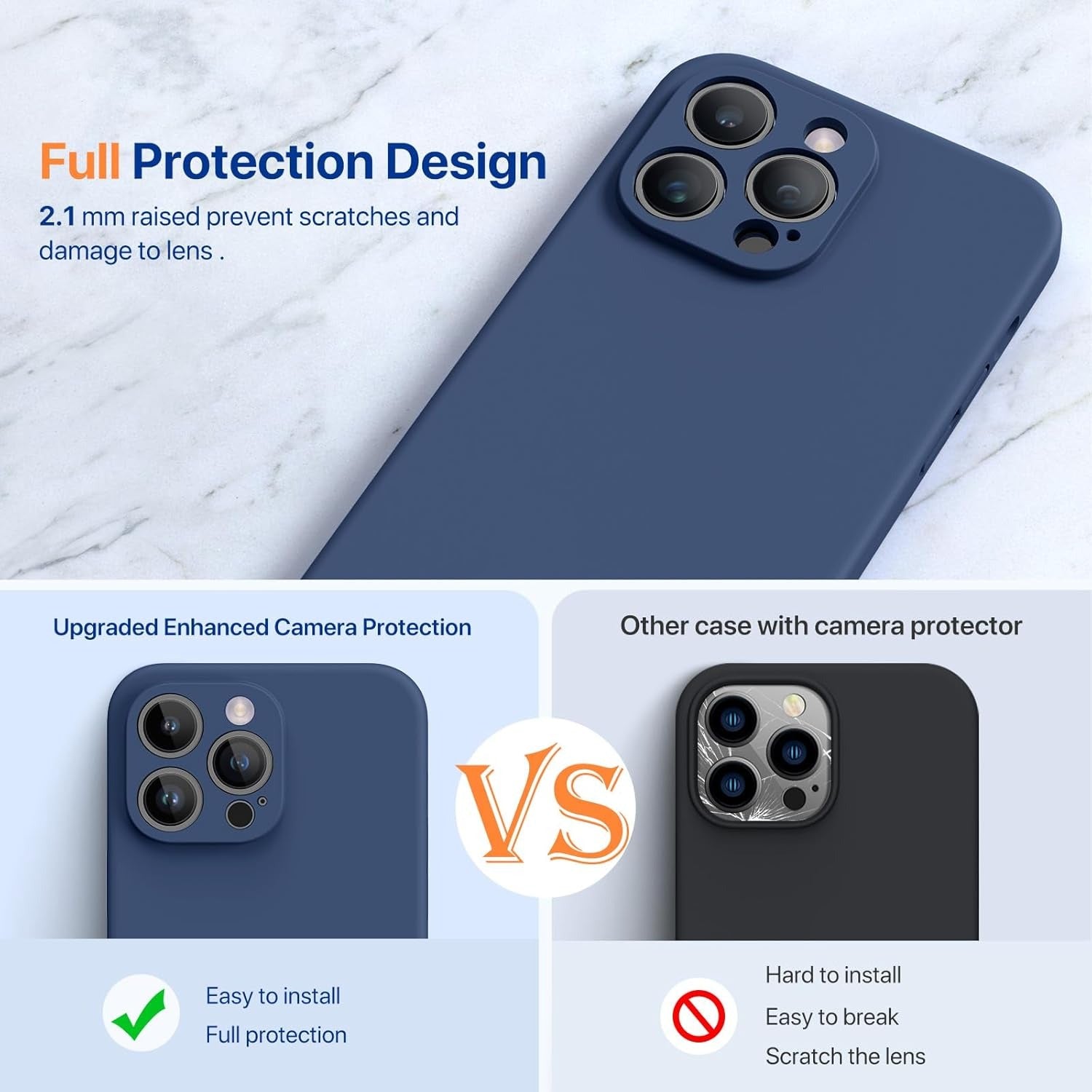 Liquid Silicone Case for iPhone 14 Pro - Dark Blue