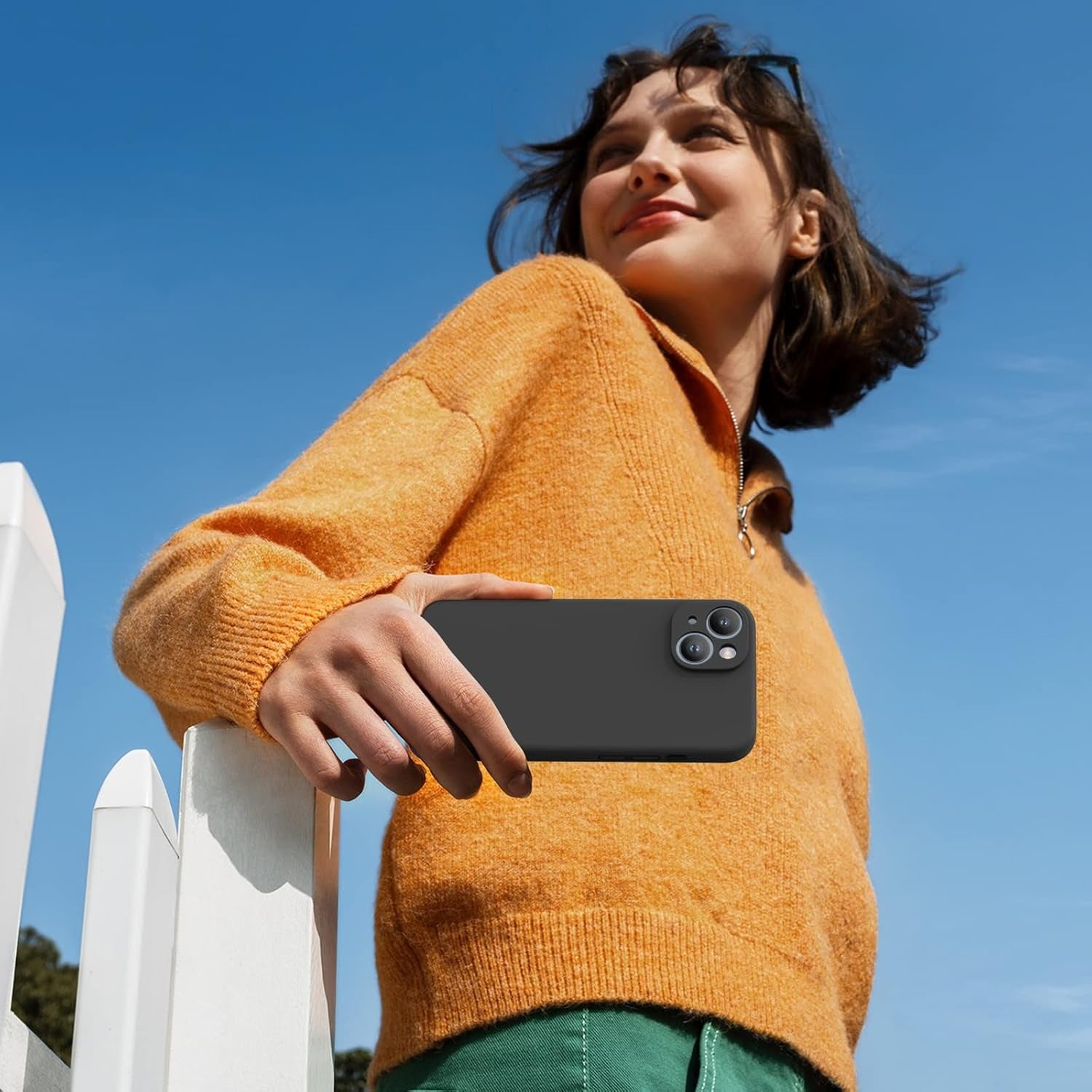 Liquid Silicone Case for iPhone 12 Pro Max – Soft Microfiber Lining, Shockproof Gel Rubber, Anti-Scratch Back Cover – Black