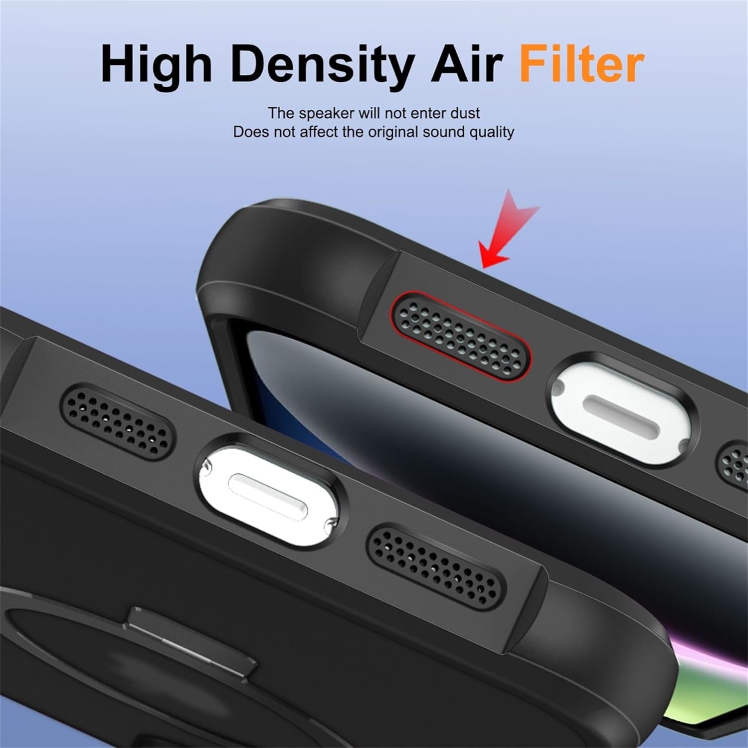 Brandson iPhone 15 Case with Invisible Magnetic O-Ring Stand | Military-Grade Translucent MagSafe Compatible Shockproof Cover – Black (6.1”)