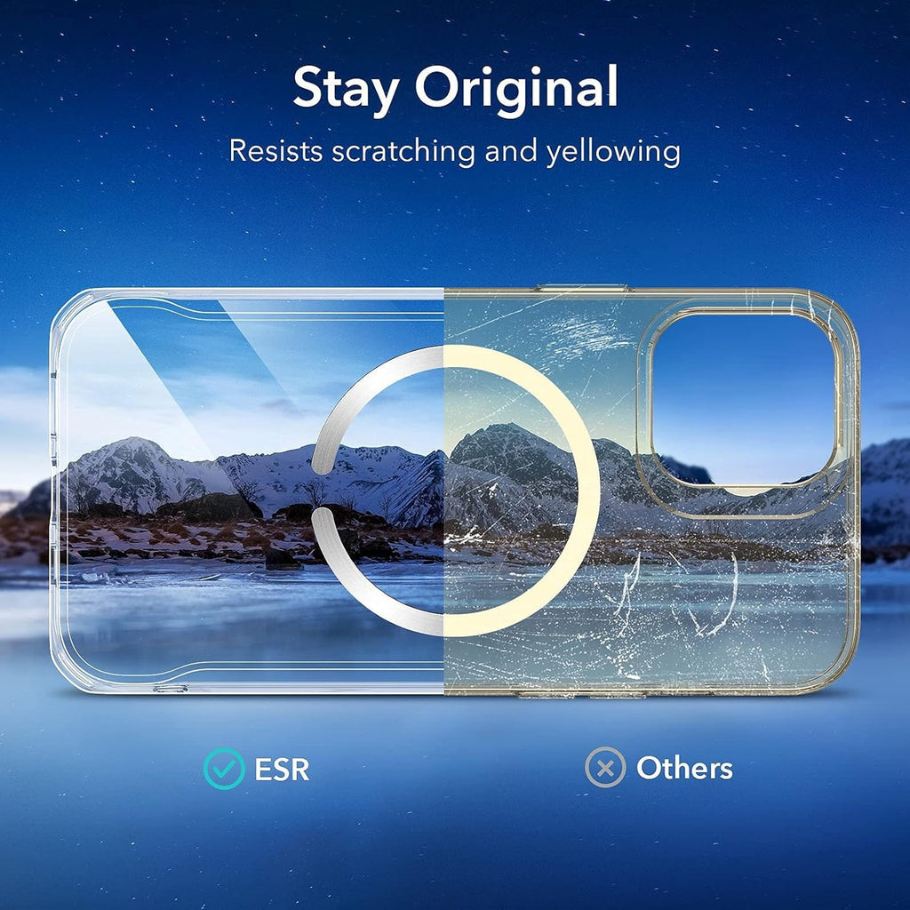 iPhone 12 Pro Max Case with MagSafe, Clear Magnetic Protective Cover, HaloLock Wireless Charging Compatible, Scratch-Resistant Back, Anti-Yellow & Grippy Frame